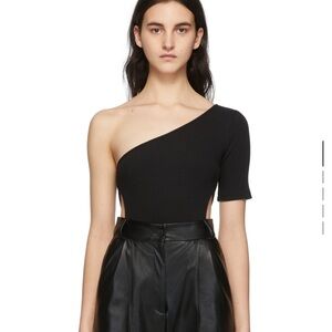One-Shoulder Black Bodysuit